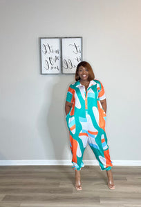 Spring Abstract Jumpsuit